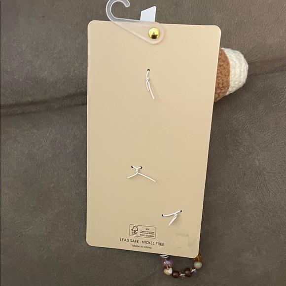 Piper K Brown and Cream Crochet Bag Charm - Picture 5 of 5